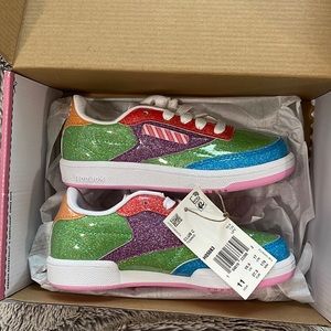 Reebok Girls Candyland Glittery Tennis Shoes Club C - SIZE 11